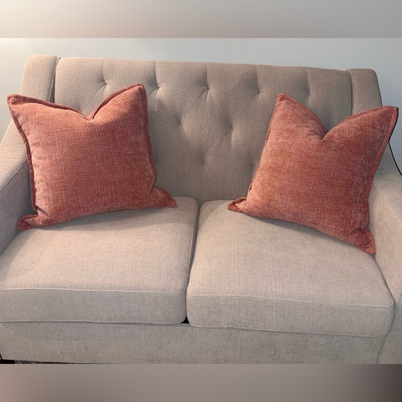 Kirklands Accents Set Of Two Terracotta Chenille Throw Pillow